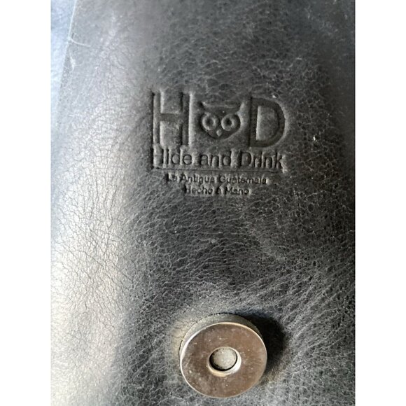 Hide & Drink  Stone Blue Leather Drawstring Bucket bag Backpack EUC - Picture 2 of 14